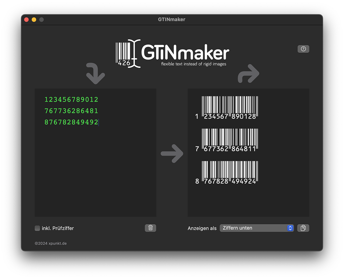 GTINmaker App Screenshot macOS