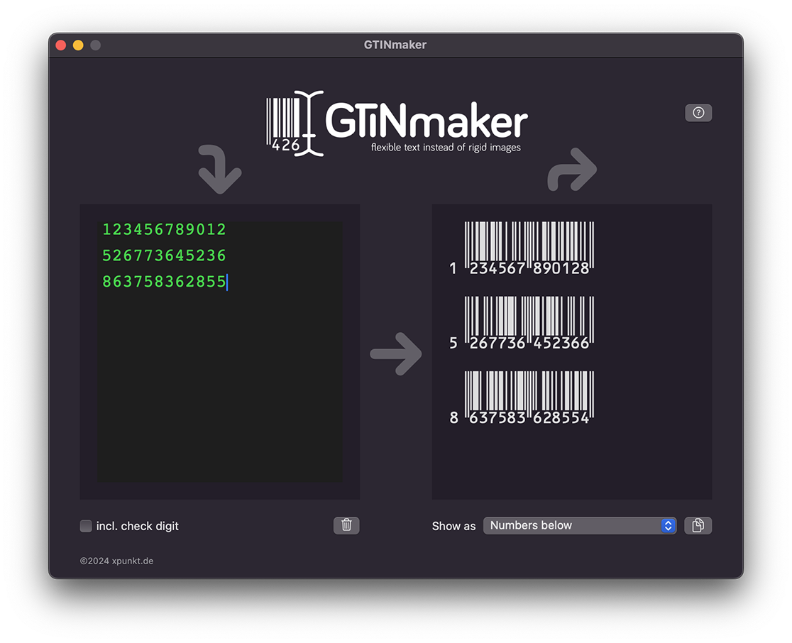 GTINmaker App Screenshot  macOS